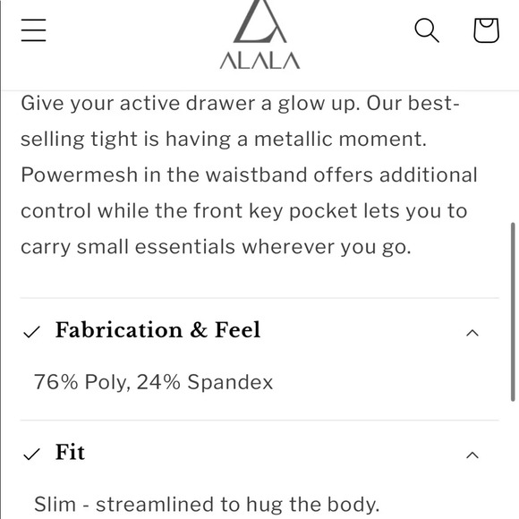 Alala Captain Ankle Tight Leggings in Black + Gold Dust Size Small - Picture 8 of 10